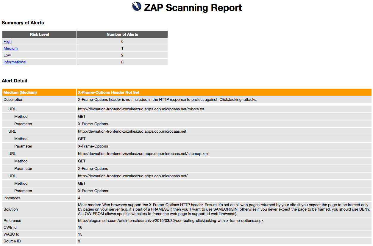 OWASP ZAP example